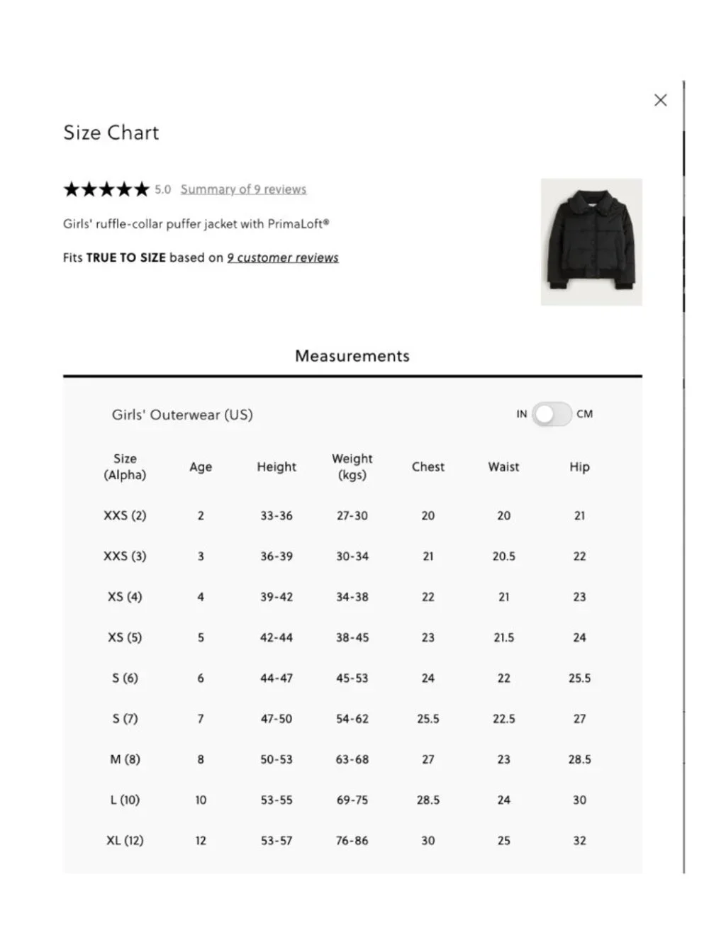 Girls NWT Sealed Black J.Crew Puffer Jacket Size XL Size 12-13